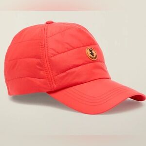 SAVE THE DUCK TIRION QUILTED BASEBALL CAP IN FIERY RED